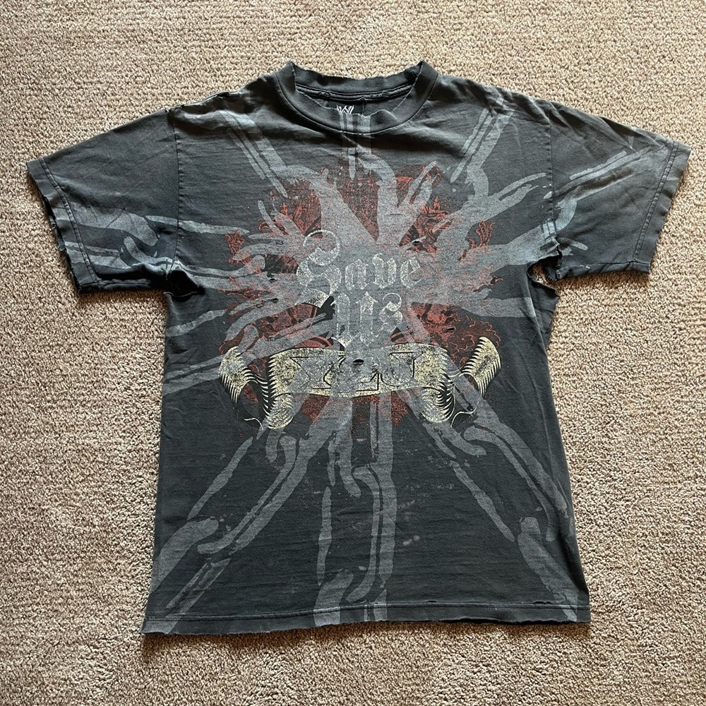 VTG ‘07 WWE Jericho Y2J “Save Us” Distressed Black Tee